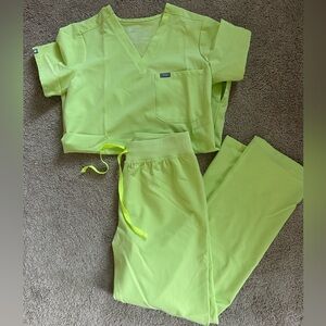 Sea Mist Figs Scrub Top and Bottoms